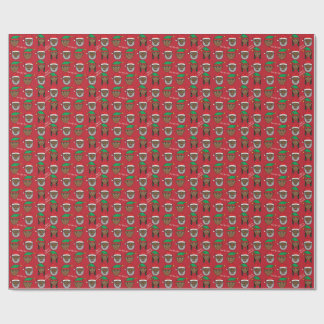 Papier Cadeau Papier d'emballage noir de Père Noël