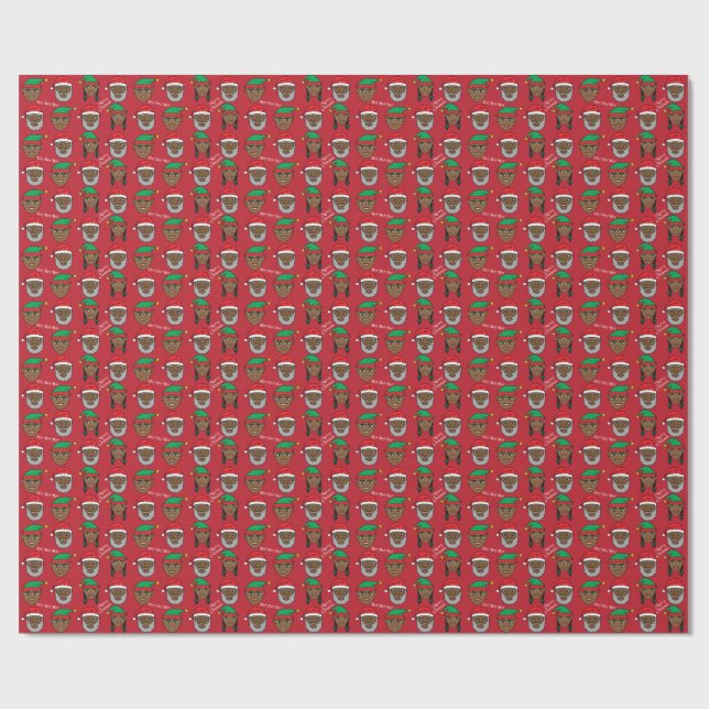 Papier Cadeau Papier d'emballage noir de Père Noël (Plat)