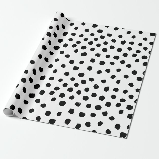 Papier Cadeau Papier d'emballage noir et blanc (Déroulé)