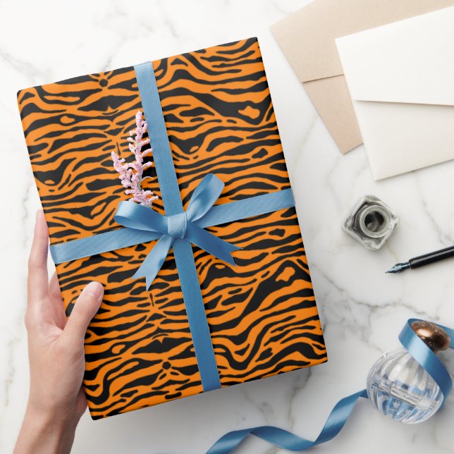 Papier Cadeau Papier d'emballage orangé Bengal Tiger Stripes (Cadeaux)