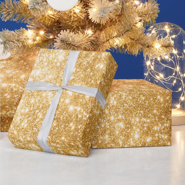 Papier Cadeau Papier d'emballage Parties scintillant or (Vacances)