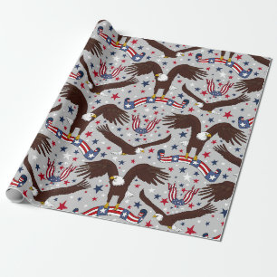 Papier Cadeau Papier d'emballage Patriotic Bald Eagle