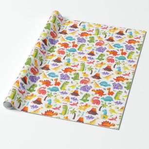 Papier Cadeau Papier d'emballage personnalisé Cute Dinosaur