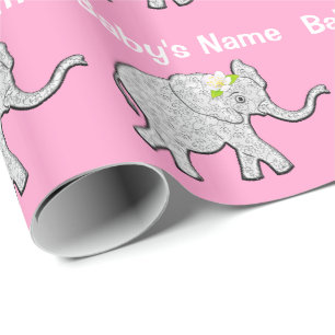 Papier Cadeau Papier d'emballage personnalisé de baby shower