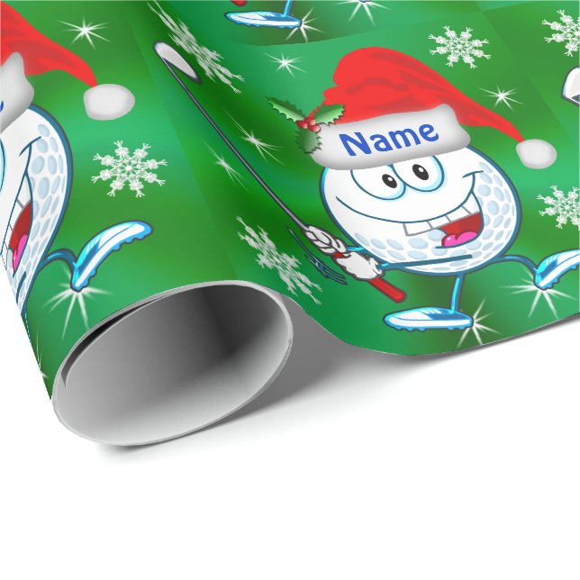 Papier Cadeau Papier d'emballage personnalisé de Noël heureux de (Coin rond)