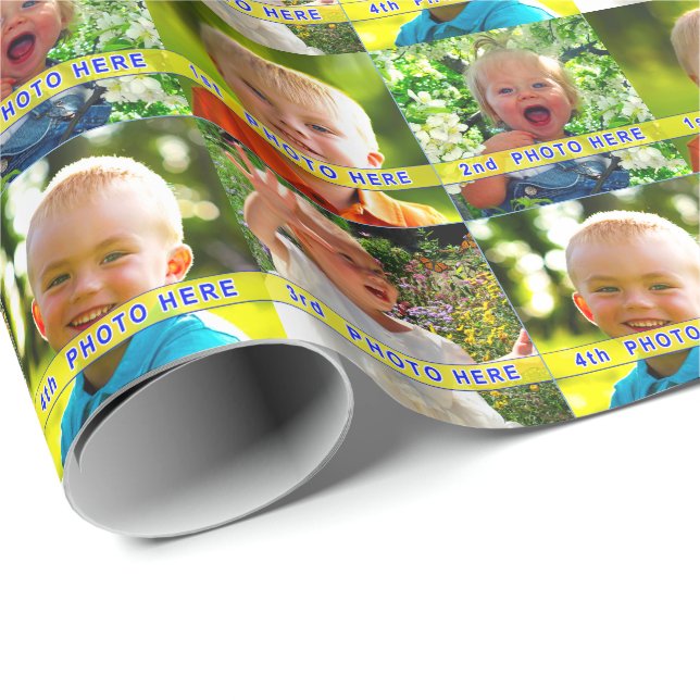 Papier Cadeau Papier d'emballage personnalisé de photo VOS 4 (Coin rond)