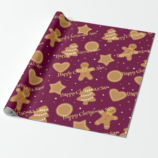 Papier Cadeau Papier d'emballage personnalisé motif de Noël (Déroulé)