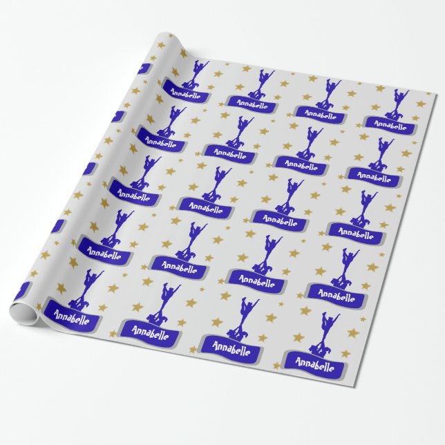 Papier Cadeau Papier d'emballage personnalisé par bleu de (Déroulé)