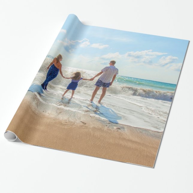 Papier Cadeau Papier d'emballage photo personnalisé Votre propre (Déroulé)