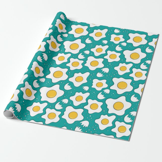 Papier Cadeau papier d'emballage pour amoureux des oeufs (Déroulé)