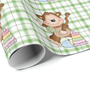 Papier Cadeau Papier d'emballage pour bébé Unisex Monkey