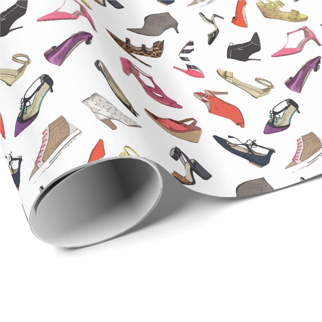 Papier Cadeau Papier d'emballage pour chaussures tendance (Coin rond)