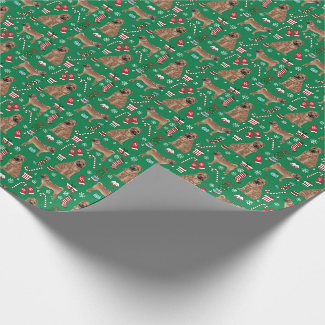 Papier Cadeau Papier d'emballage pour chien de Noël Sharpei (Coin)
