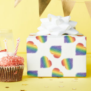 Papier Cadeau Papier d'emballage pour coeur arc-en-ciel