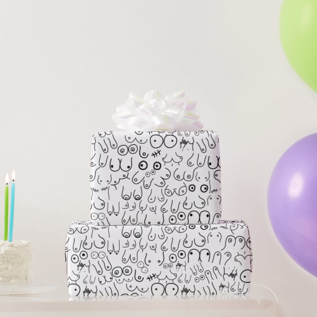 Papier Cadeau papier d'emballage pour femme de poitrine minimale (Cadeaux de fête)