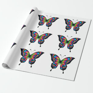 Papier Cadeau papier d'emballage pour papillon arc-en-ciel
