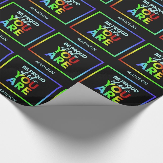 Papier Cadeau Papier d'emballage Pride de nom personnalisé (Coin)