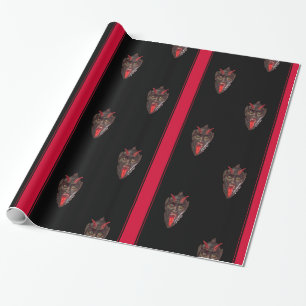 Papier Cadeau Papier d'emballage rayé de Krampus