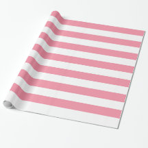Papier d'emballage rayé de rose et blanc saumoné