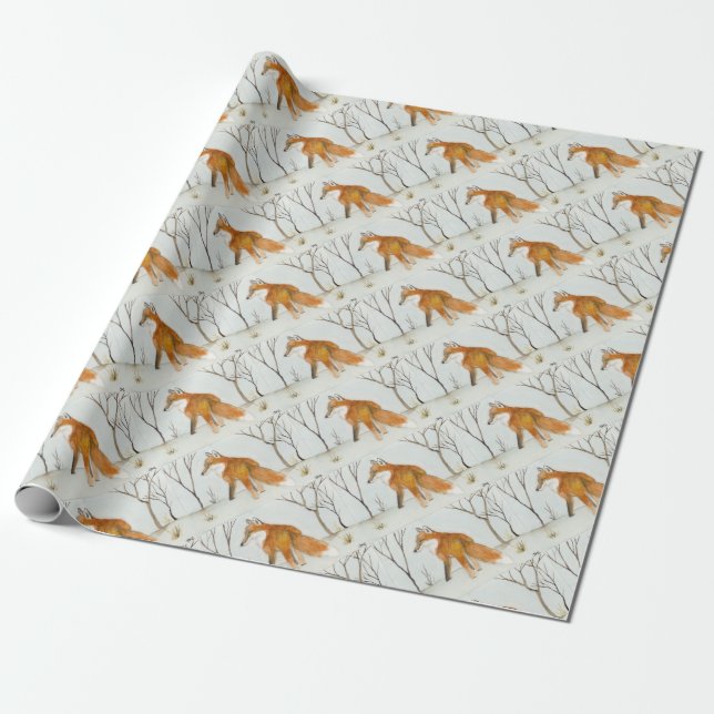 Papier Cadeau Papier d'emballage Red Fox (Déroulé)