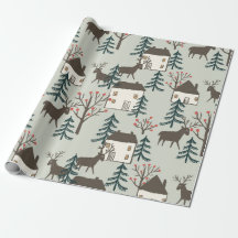 Papier d'emballage Reindeer noël