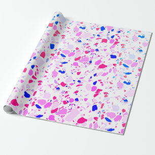 Papier Cadeau Papier d'emballage rose, bleu violet terrazzo fait