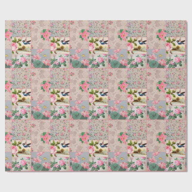 Papier Cadeau Papier d'emballage rose de joli papier peint (Plat)