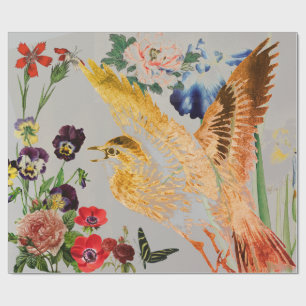 Papier Cadeau Papier d'emballage ROSE de l'OISEAU BUTTERFLIIES