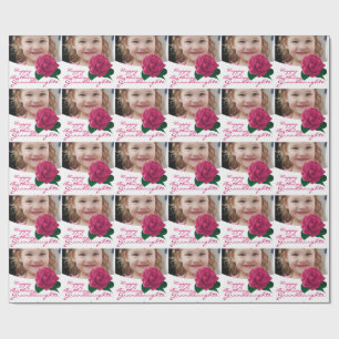 Papier Cadeau Papier d'emballage rose de petite-fille de joyeux