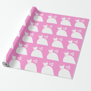 Papier Cadeau Papier d'emballage rose mariage Gown