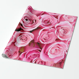 Papier Cadeau Papier d'emballage rose roses