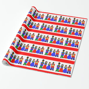 Papier Cadeau Papier d'emballage rouge de Carolers-Mélange de