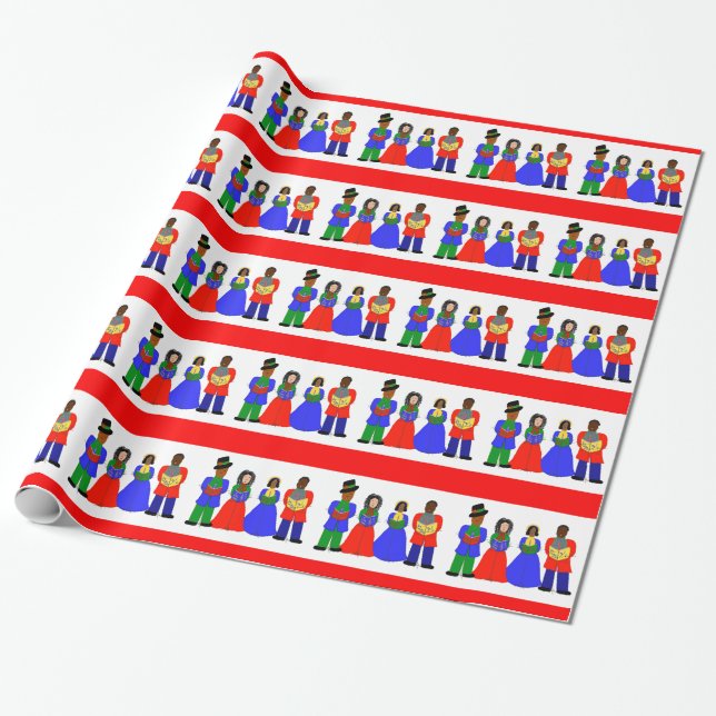 Papier Cadeau Papier d'emballage rouge de Carolers-Mélange de (Déroulé)