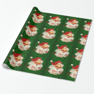 Papier Cadeau Papier d'emballage rouge vert du père noël Ho Ho
