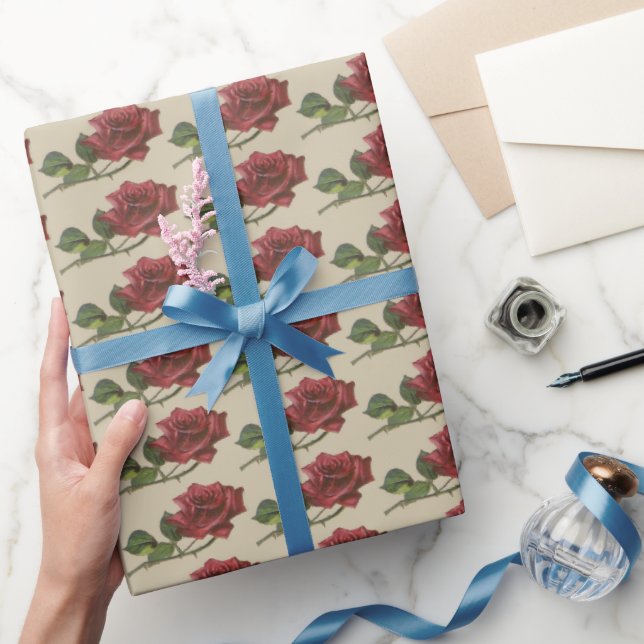 Papier Cadeau Papier d'emballage rouge vintage (Cadeaux)