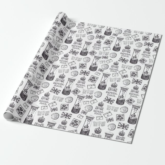 Papier Cadeau Papier d'emballage Royal Mail (Déroulé)