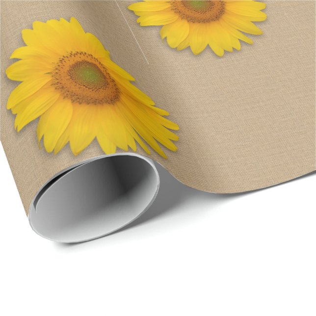 Papier Cadeau Papier d'emballage rustique de pays de toile de (Coin rond)