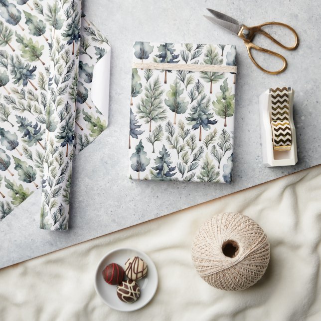 Papier Cadeau Papier d'emballage rustique de sapin de Noël (Artisanat)