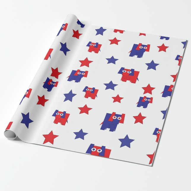Papier Cadeau Papier d'emballage sans couture républicain (Déroulé)