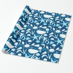 Papier Cadeau Papier d'emballage   sous le crabe de baleine de