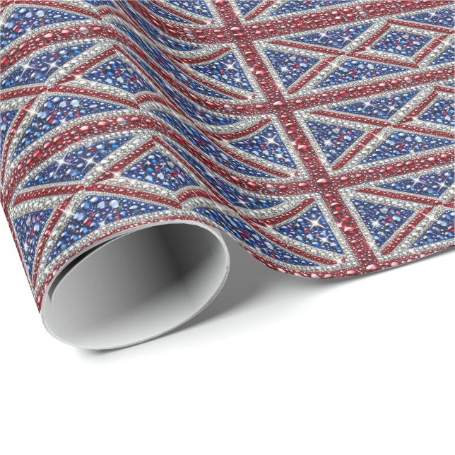 Papier Cadeau Papier d'emballage spécial aux couleurs britanniqu (Coin rond)