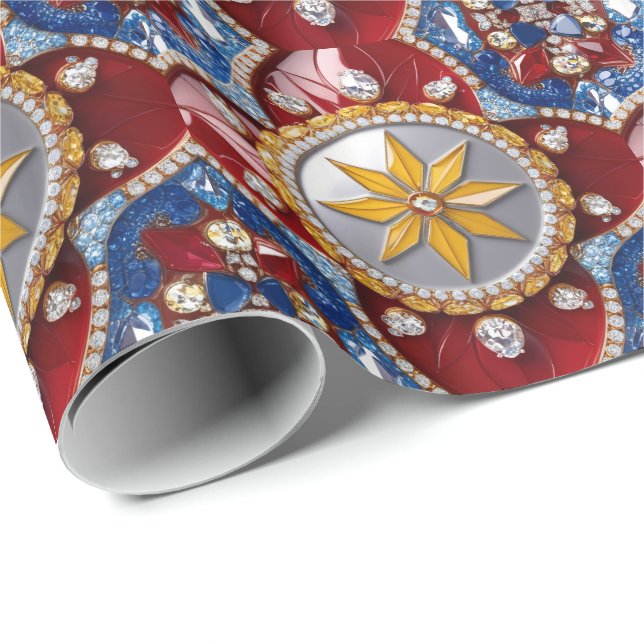 Papier Cadeau Papier d'emballage spécial aux couleurs colombienn (Coin rond)