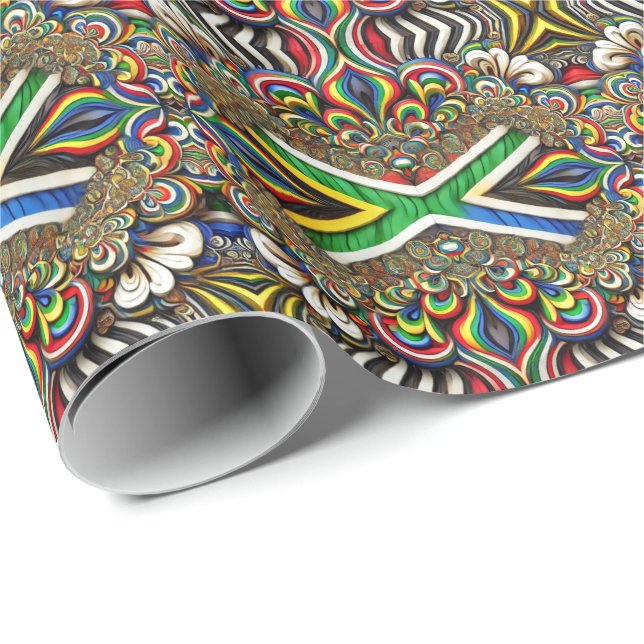 Papier Cadeau Papier d'emballage spécial aux couleurs sud-africa (Coin rond)