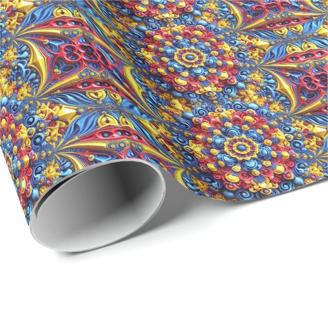 Papier Cadeau Papier d'emballage spécial avec couleurs roumaines (Coin rond)