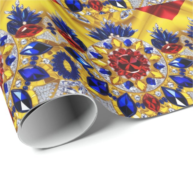 Papier Cadeau Papier d'emballage spécial avec couleurs roumaines (Coin rond)