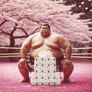 Papier Cadeau Papier d'emballage Sumo's and Cherry Blossoms