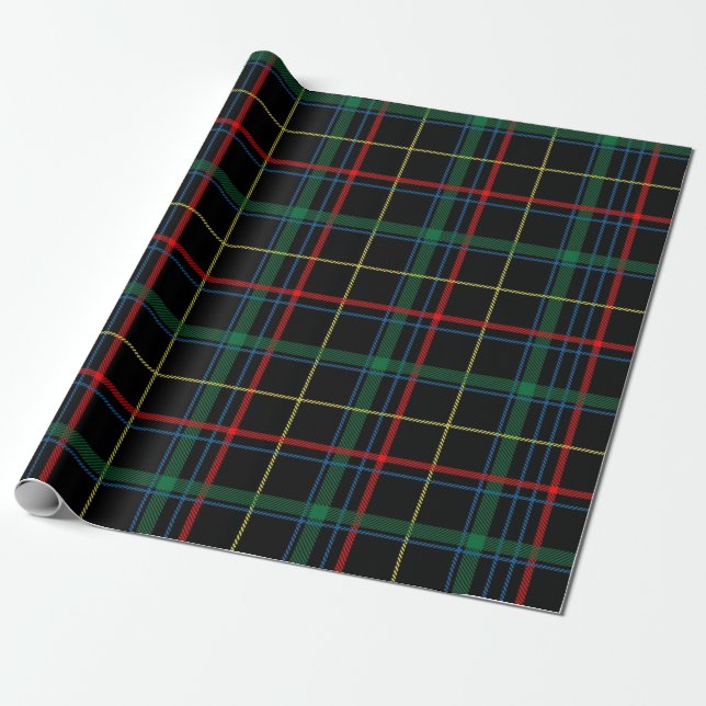 Papier Cadeau papier d'emballage tartan plaid (Déroulé)