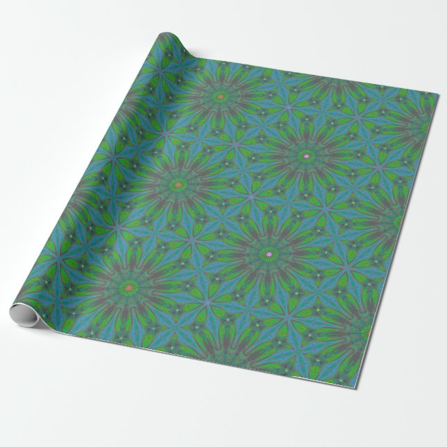 Papier Cadeau Papier d'emballage tendance à motif floral élégant (Déroulé)