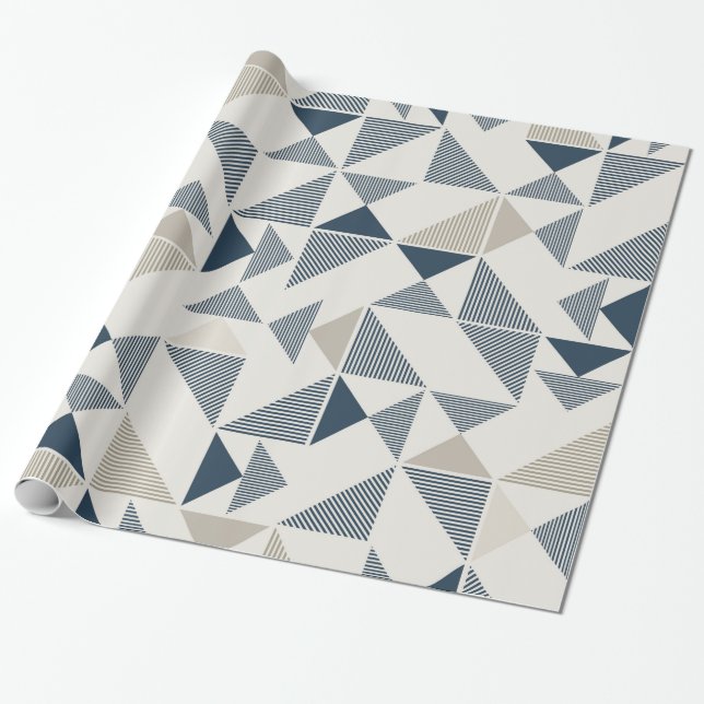 Papier Cadeau papier d'emballage triangles moderne (Déroulé)