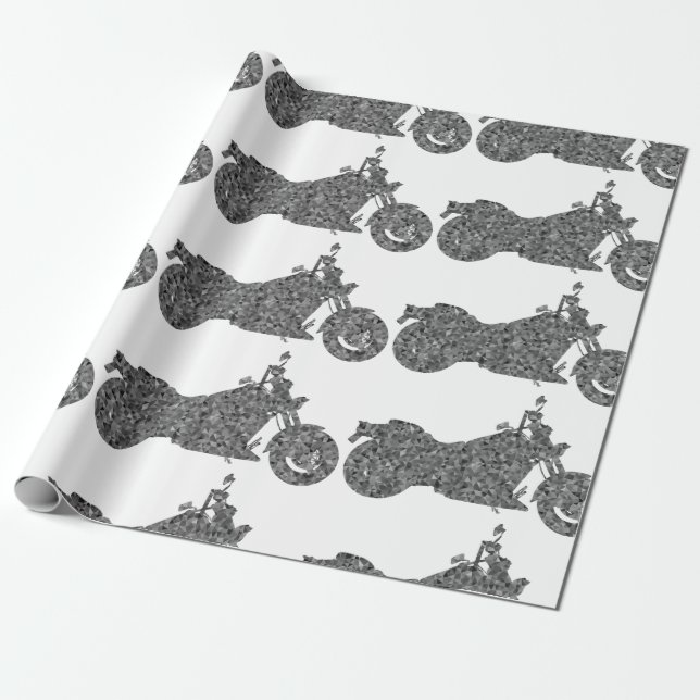 Papier Cadeau Papier d'emballage unique inhabituel pour moto (Déroulé)